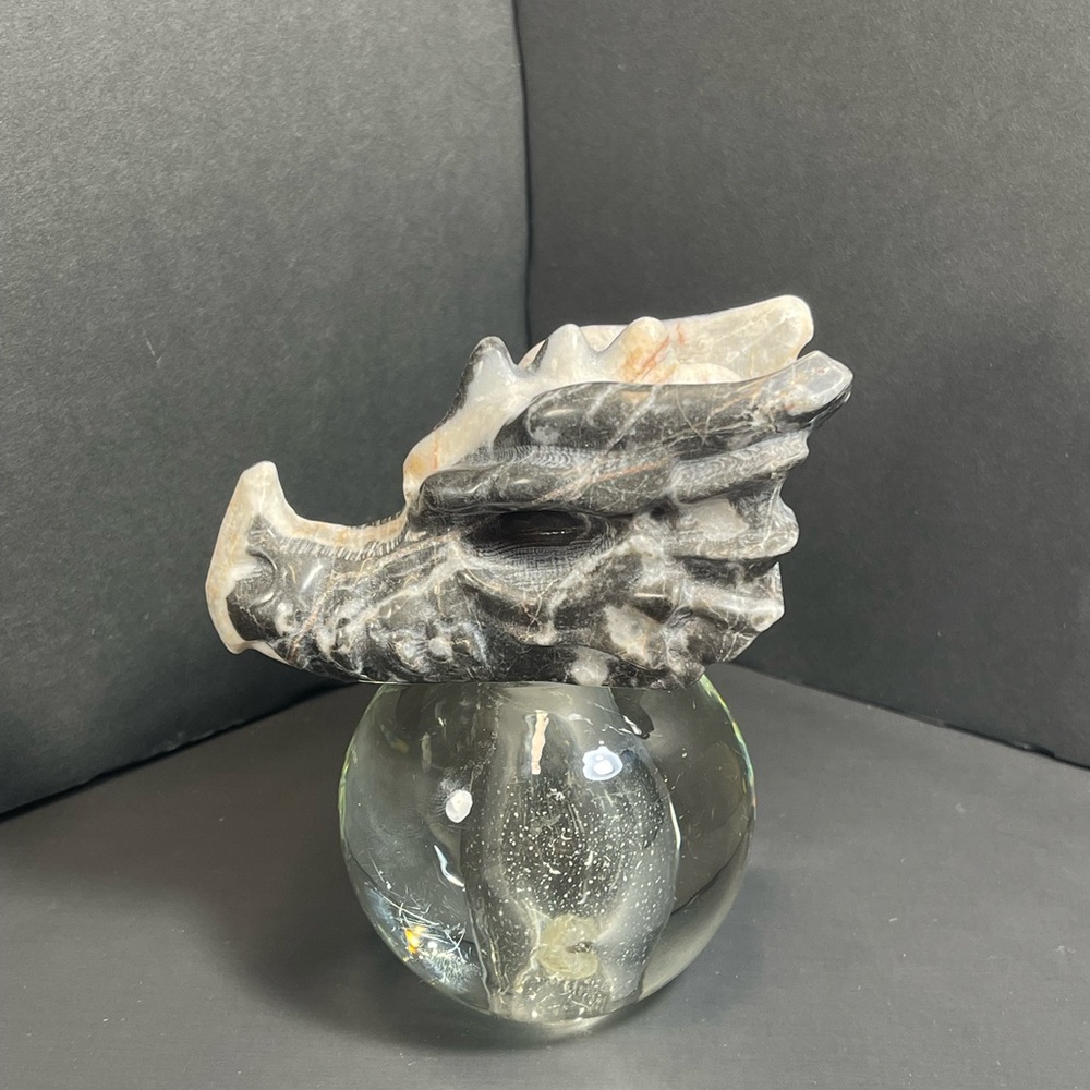 Natural Carved Dragon Head Skull Botswana gate Quartz Crystal 267g - Picture 4 of 6